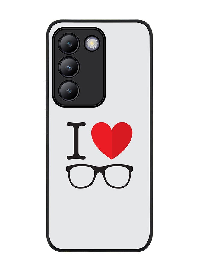 Stylizedd Rugged Black edge case for Vivo V30 Lite 5G, Slim fit Soft Case Flexible Rubber Edges Anti Drop TPU Gel Thin Cover -  I Love Glasses - Image 1