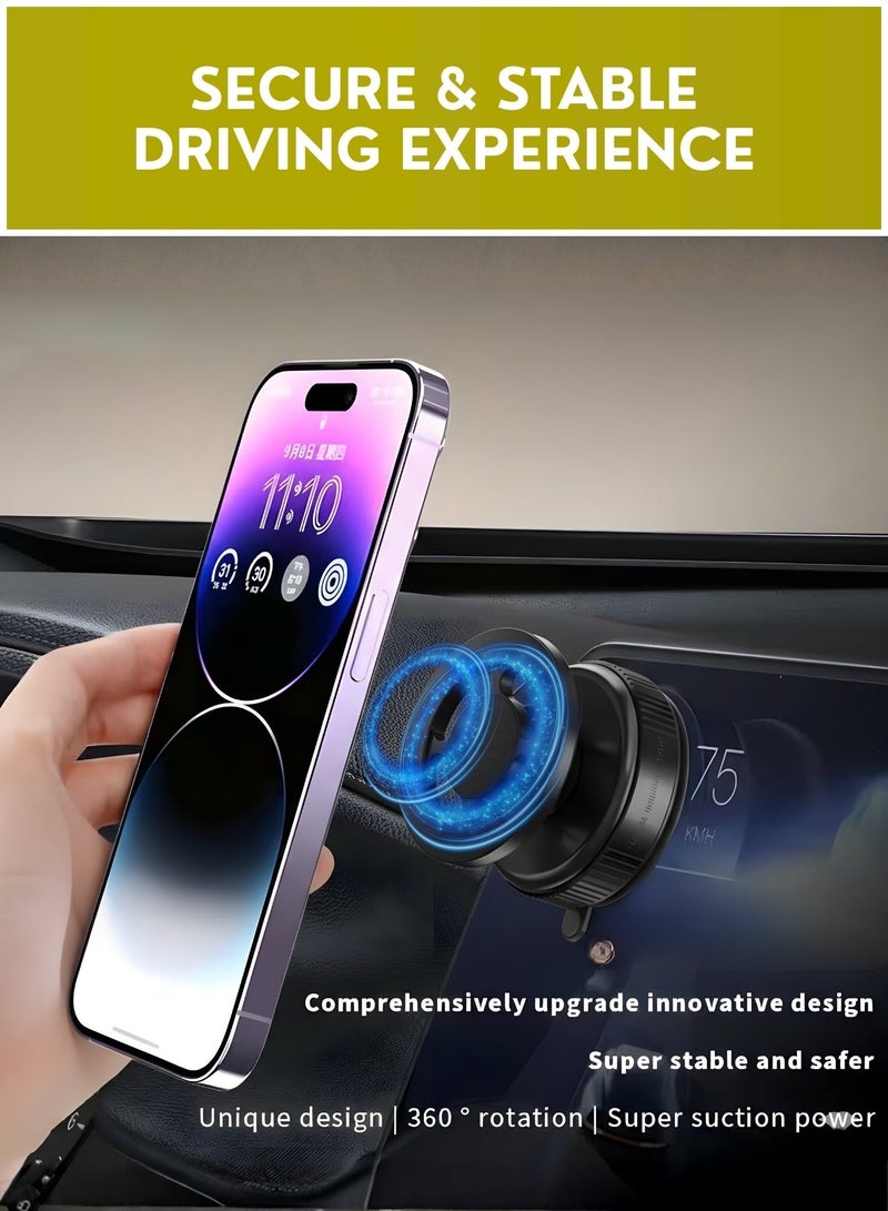 Magnetic Car Phone Holder Dashboard Mount – Strong Magnet 360° Rotating Phone Stand, One-Hand Hands-Free Mobile Holder for Car, Universal iPhone & Android, Anti-Slip Base, Heat Resistant - Image 3