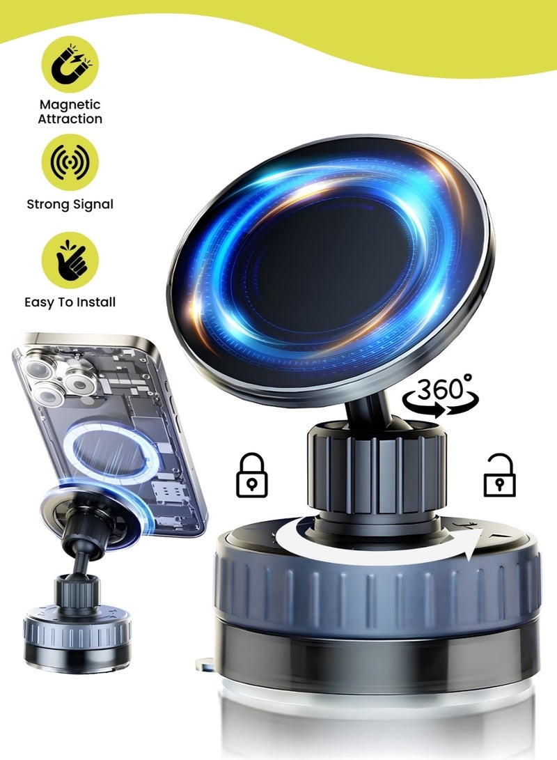 Magnetic Car Phone Holder Dashboard Mount – Strong Magnet 360° Rotating Phone Stand, One-Hand Hands-Free Mobile Holder for Car, Universal iPhone & Android, Anti-Slip Base, Heat Resistant - Image 1
