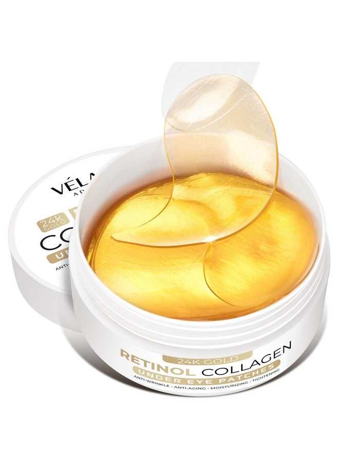 VELAMO ADVANCED Under Eye Patches 24K Gold Under Eye Mask For Puffy Retinol Patchology Eye Patches For Wrinkles And Dark Circles Puffiness Collagen Under Eye Bags Treatment For Women Men 60 Pcs - Image 1