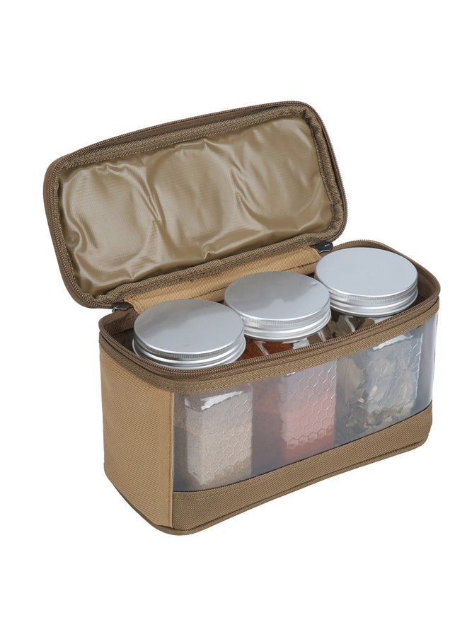 AL SANIDI spices set bag, Completed spices cans, Kaki - Image 1