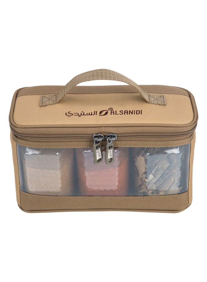 AL SANIDI spices set bag, Completed spices cans, Kaki - Image 2