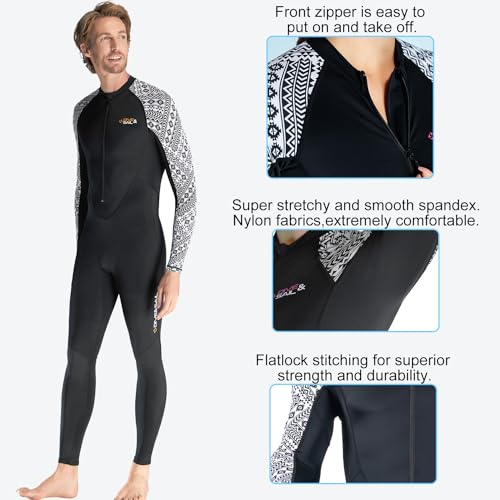 DIVE & SAIL Dive Skin Full Body Rash Guard for Men Youth Swimsuit Wetsuit Front Zipper One Piece UV Protection Snorkel Suit for Diving Surfing Kayaking 3XL Size - Image 5