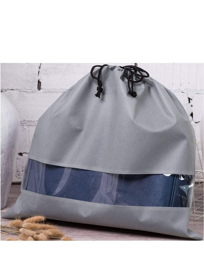 Lify Dust Handbag Dust Bags Purse Bags for Storage Perspective Window Storage Bag Non-Woven Breathable Drawstring Pouch - 4 Piece Pack (Black (2Pcs) & Grey (2Pcs)) - Image 3