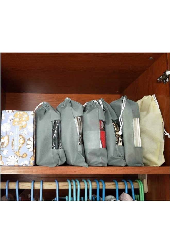 Lify Dust Handbag Dust Bags Purse Bags for Storage Perspective Window Storage Bag Non-Woven Breathable Drawstring Pouch - 4 Piece Pack (Black (2Pcs) & Grey (2Pcs)) - Image 5