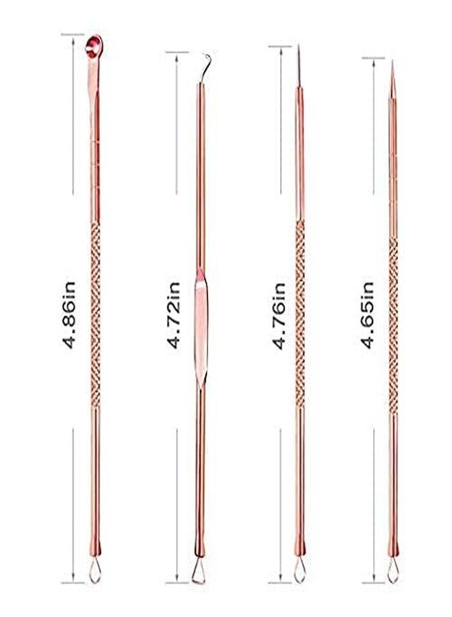 Beauzy Blackhead Pimple Golden Remover Tools for Professional Tweezers Kit for Remove Acne Comedone Extractor, Black Heads Removing on Face Removal - Image 2
