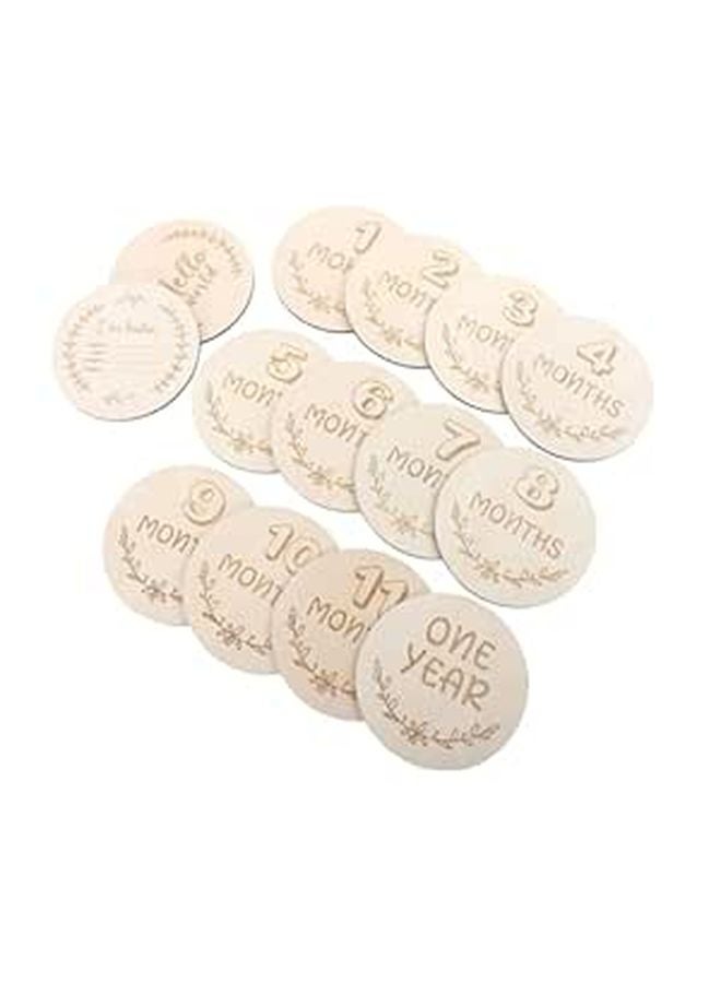 Wooden Monthly Milestone Cards With Eco Friendly Blanket For Baby Photo Props - Image 1