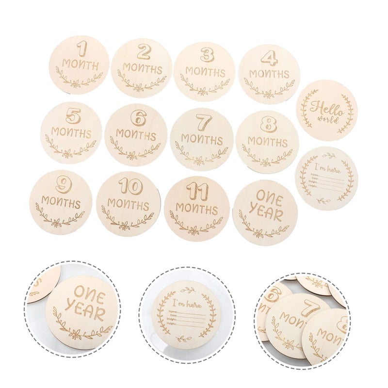 Wooden Monthly Milestone Cards With Eco Friendly Blanket For Baby Photo Props - Image 4