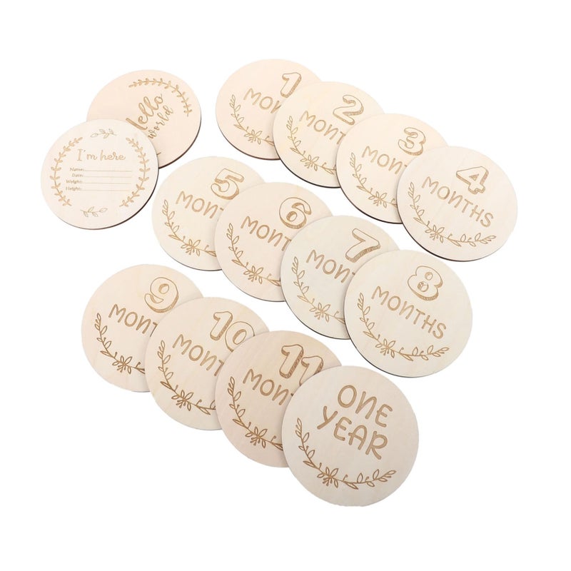 Wooden Monthly Milestone Cards With Eco Friendly Blanket For Baby Photo Props - Image 2