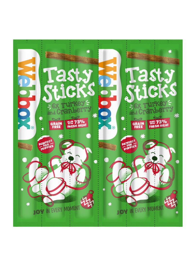 Webbox Christmas Dog Sticks Turkey  And Cranberry