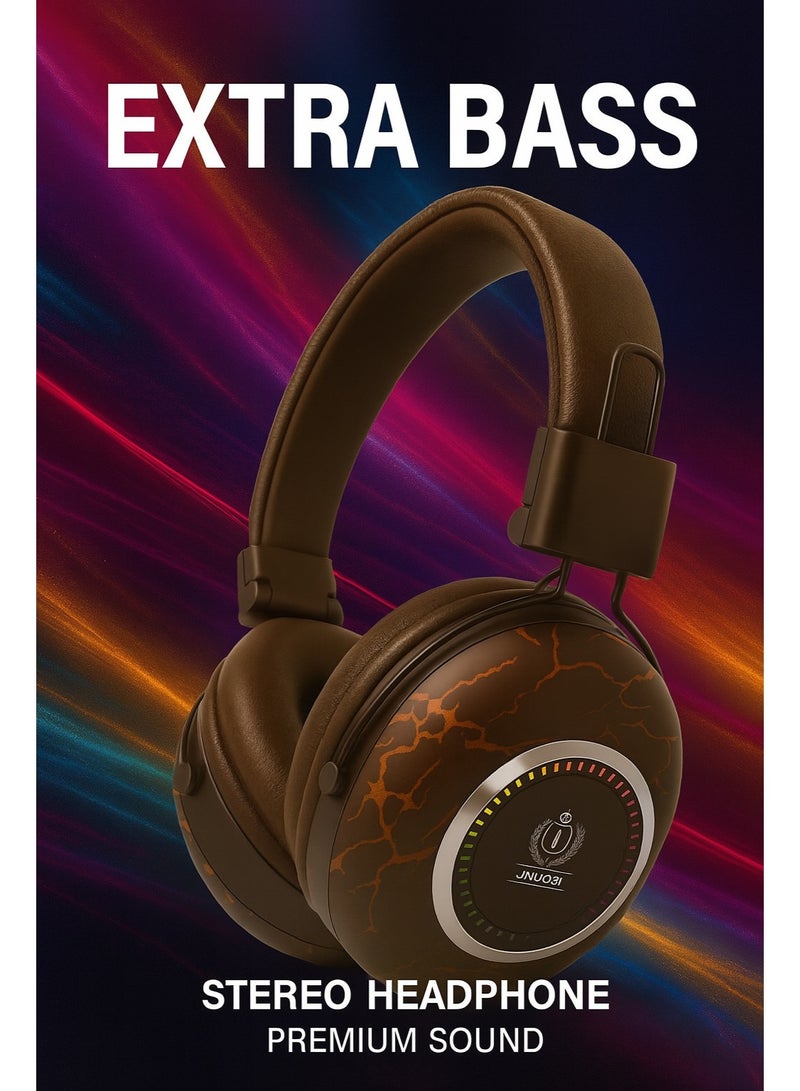 Jnuobi سماعة رأس JNUOBI H5 بصوت ستيريو احترافي – عزل ضوضاء تلقائي – صوت عالي الدقة للموسيقى والمكالمات – متوافقة مع الهواتف والكمبيوتر وأجهزة الألعاب- لون بني - Image 5