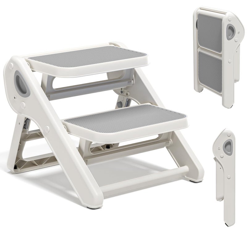 MoreFeel Foldable Toddler Step Stool for Bathroom Sink - 2-Step Kids Stool for Potty Training, Kitchen Counter & Bedroom, Sturdy Non-Slip Child Safety Stool Helper - Image 1
