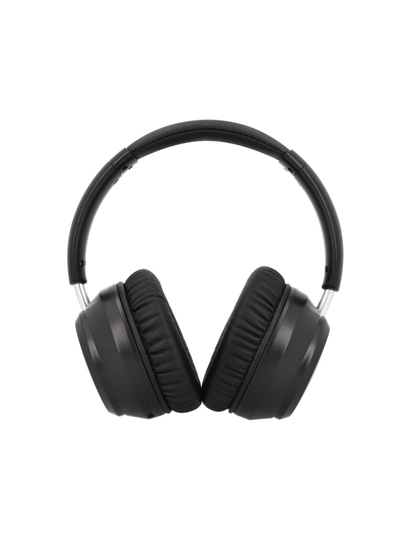 Mezone - Antonio Active Noise Cancelling Headphones, Wireless Bluetooth On-Ear Headphone with Mic, Deep Bass, Up to 30H Playtime, Type C Charging & Adjustable Headband Base, Black - Image 1
