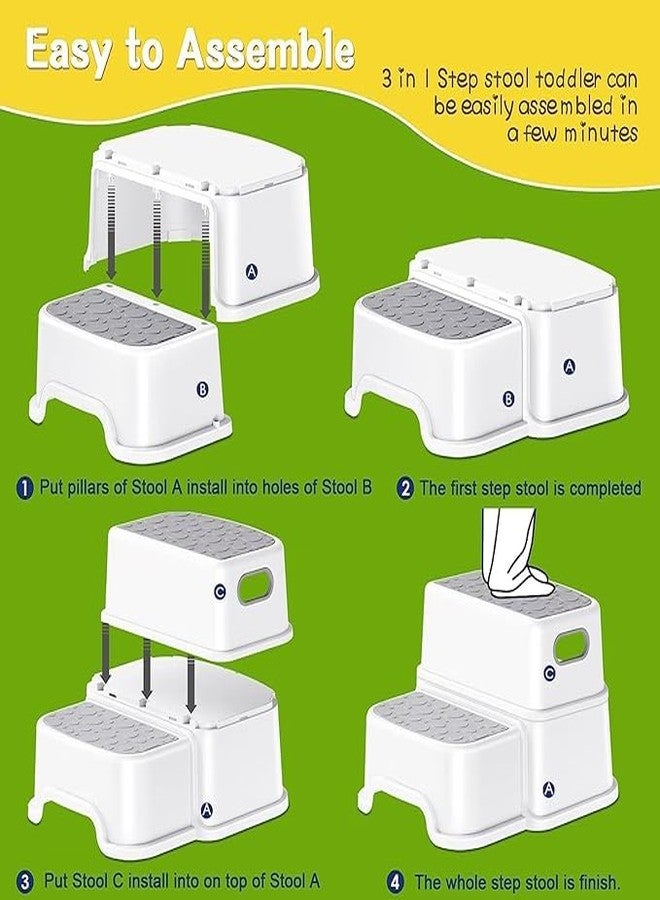 Brikipth Toddler Step Stool for Bathroom Sink, Kid’s Step Ladder, Toddler Two-Step Stool Steps for Reaching Bathroom Sink, Toilet Potty Training, Dressing Table Stool - Image 4