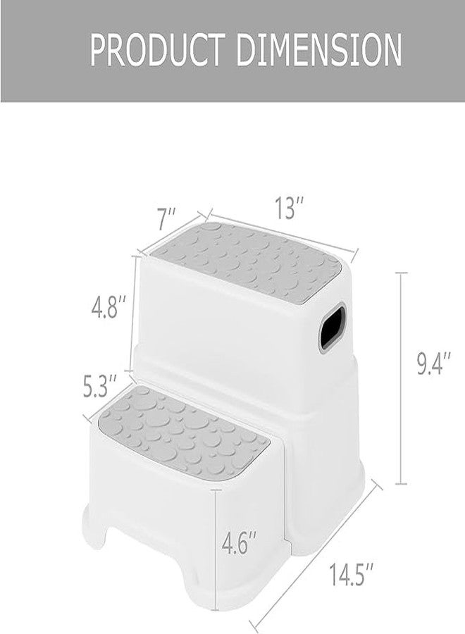 Brikipth Toddler Step Stool for Bathroom Sink, Kid’s Step Ladder, Toddler Two-Step Stool Steps for Reaching Bathroom Sink, Toilet Potty Training, Dressing Table Stool - Image 2