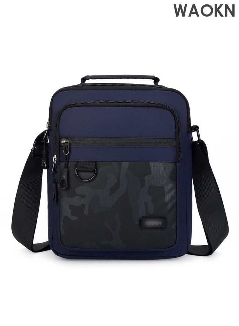 WAOKN Cross body Bag , Messenger Bag for Men and Women ,Purse Shoulder Bag , Sling Bag ,Travel Bag for Business Office School Satchel Bags , Small Carry Bags , portable and durable , waterproof material ,unisex , (Blue). - Image 1