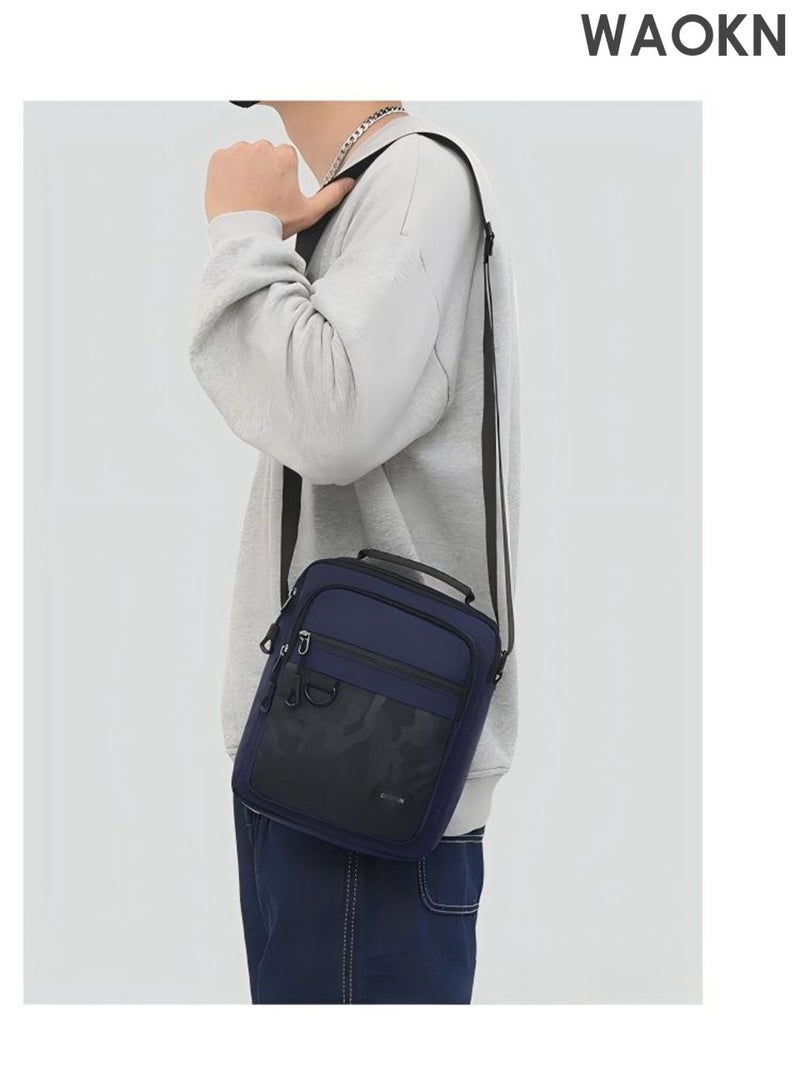 WAOKN Cross body Bag , Messenger Bag for Men and Women ,Purse Shoulder Bag , Sling Bag ,Travel Bag for Business Office School Satchel Bags , Small Carry Bags , portable and durable , waterproof material ,unisex , (Blue). - Image 4