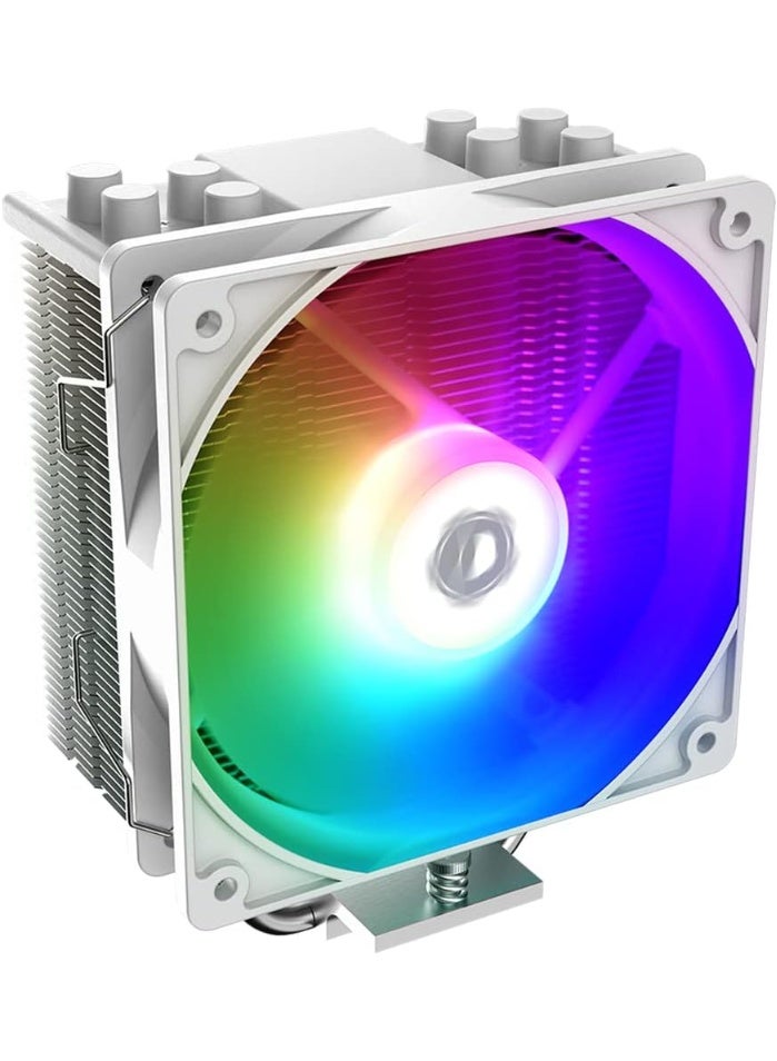 ID-COOLING SE-214-XT ARGB WHITE CPU Cooler 4 Heatpipes CPU Air Cooler Addressable RGB Light Sync with Motherboard(5V 3-PIN Connector) CPU Fan for Intel/AMD, LGA 1700 Compatible - Image 1