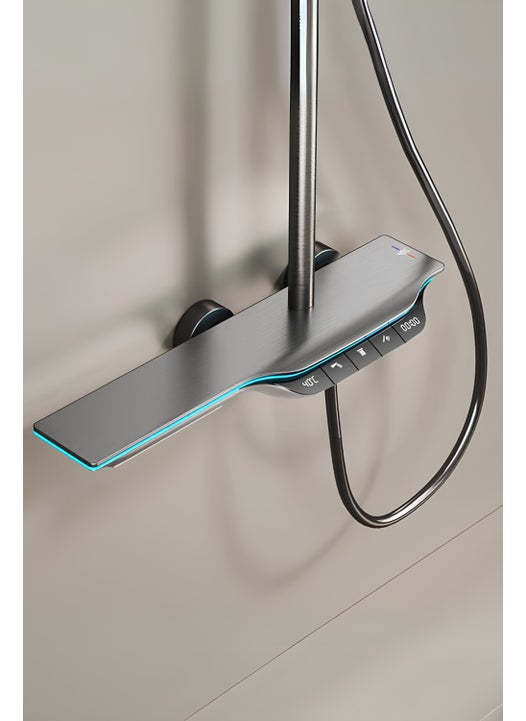 Digital LED Display Thermostatic Smart Piano Shower Set Top Shower Set