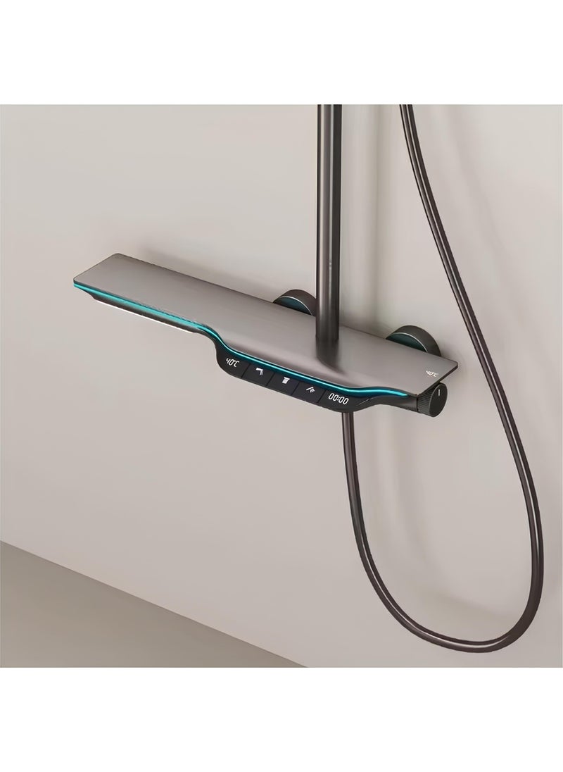 Digital LED Display Thermostatic Smart Piano Shower Set Top Shower Set