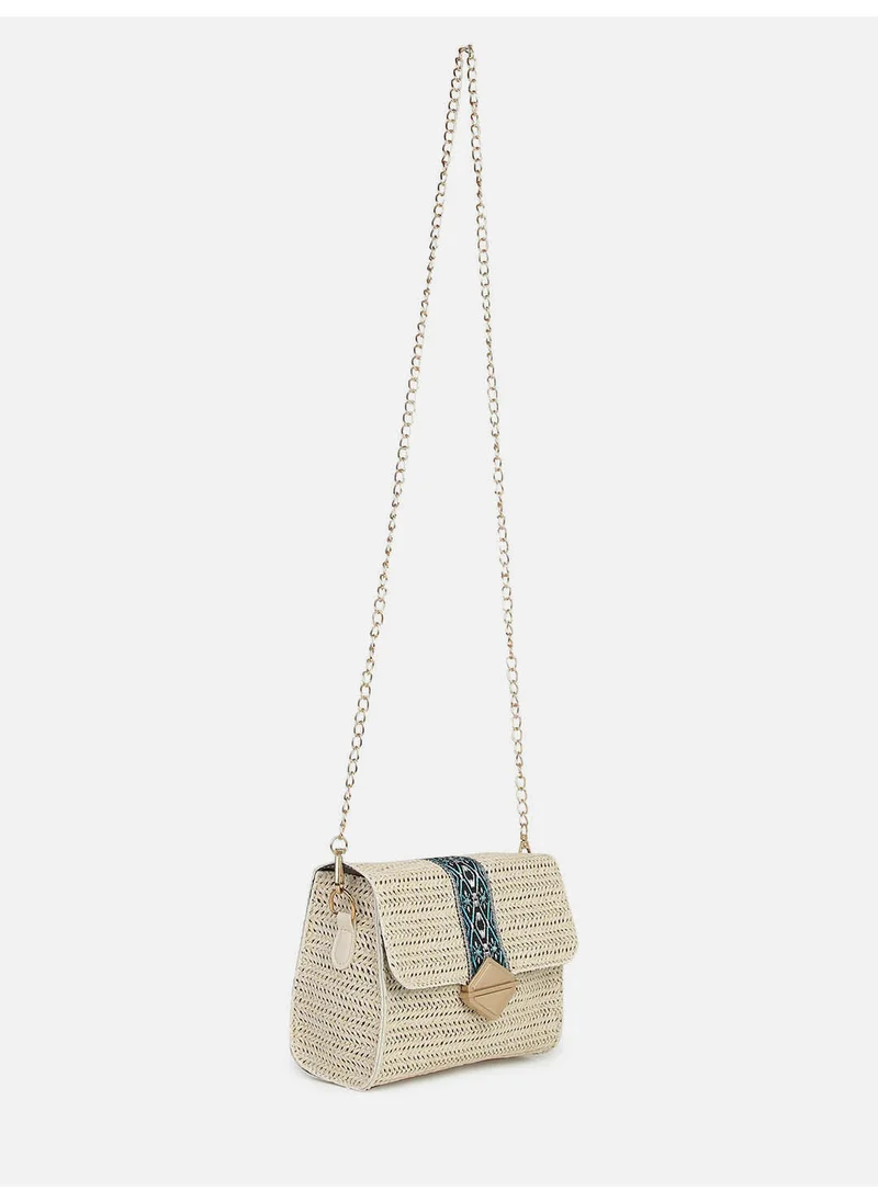 Haute Sauce Hessian Beige Cross Body Bag