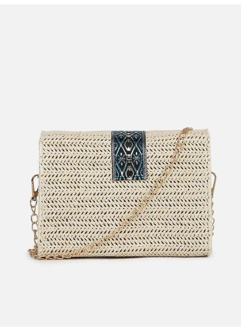 Haute Sauce Hessian Beige Cross Body Bag