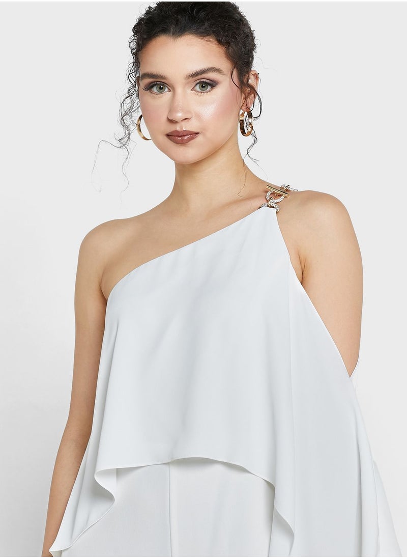POLO RALPH LAUREN One Shoulder Wide Leg Jumpsuit  - Image 3