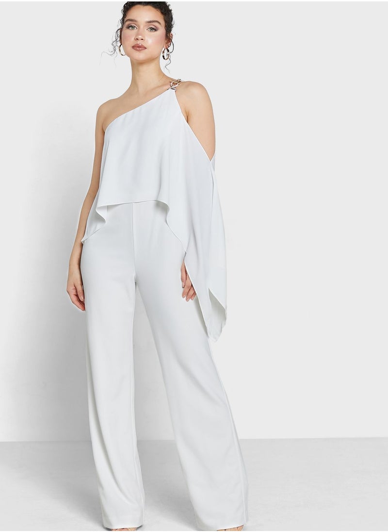 POLO RALPH LAUREN One Shoulder Wide Leg Jumpsuit  - Image 4