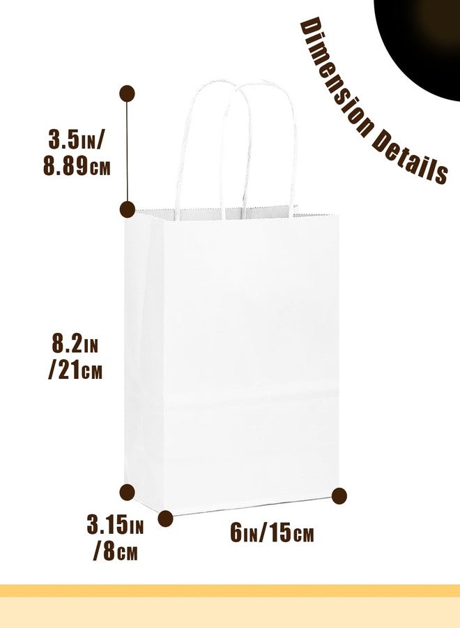 qiqee 26-Packs White Gift Bags with Handles Bulk 8.3"x3"x 6" Small Size Paper Bags Multiple Uses (Small Size) - Image 4