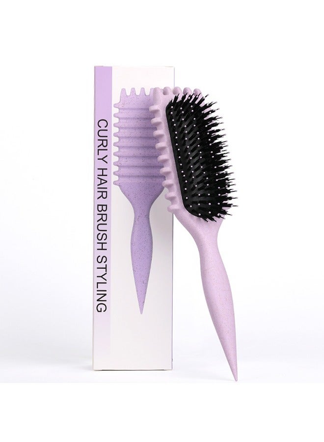 Flurry Curl Defining Hair Brush, Elastic Hair Styling Comb For Bounce & Volume, Durable Plastic Bristles & Abs Handle Purple - Image 2