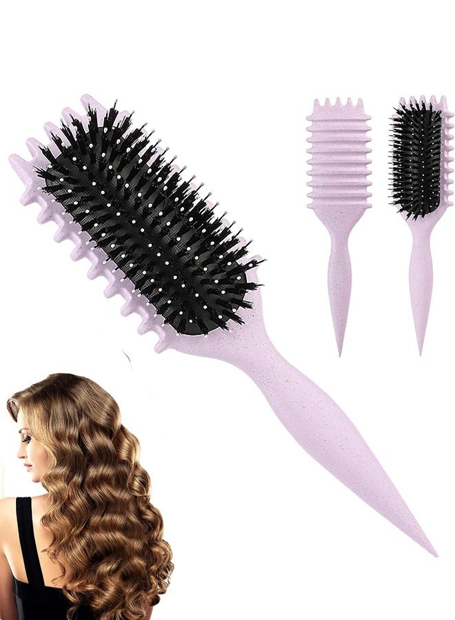 Flurry Curl Defining Hair Brush, Elastic Hair Styling Comb For Bounce & Volume, Durable Plastic Bristles & Abs Handle Purple - Image 1