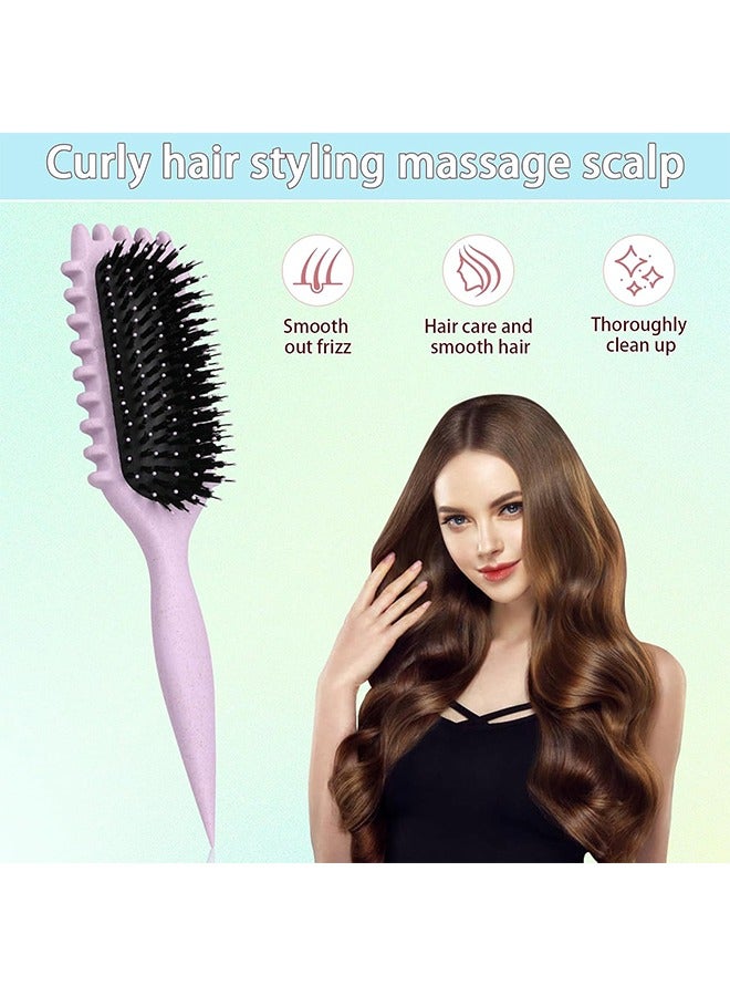 Flurry Curl Defining Hair Brush, Elastic Hair Styling Comb For Bounce & Volume, Durable Plastic Bristles & Abs Handle Purple - Image 5