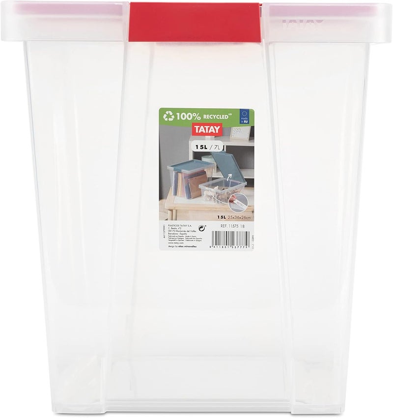 Tatay 15L Storage Box with Lid and Handles - Image 4