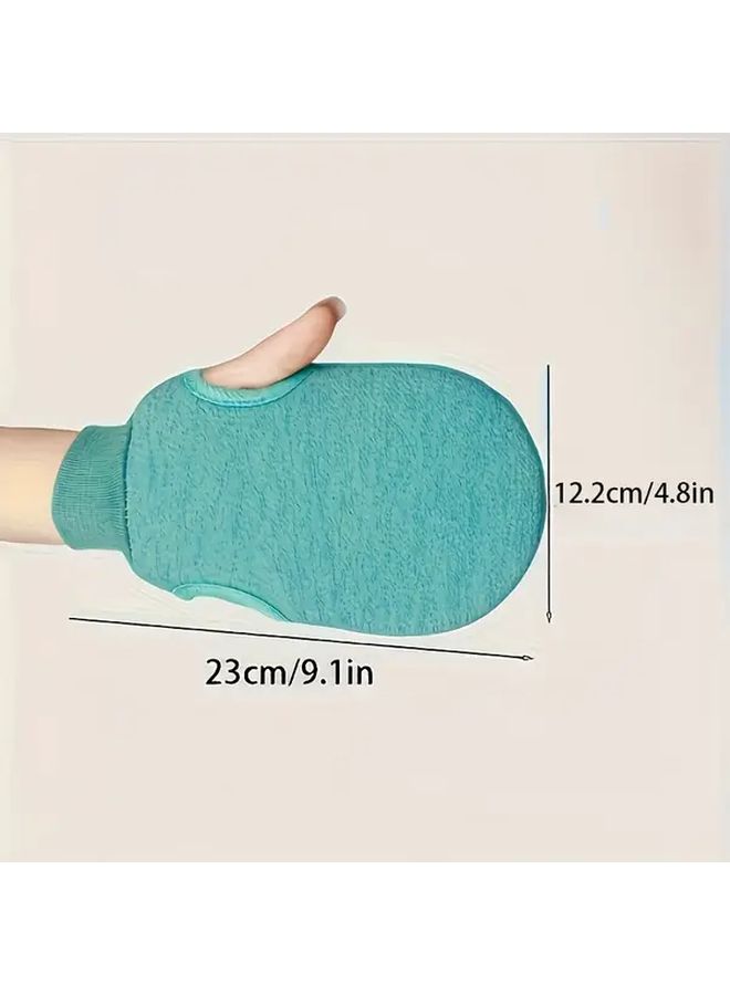 Blue Dual Sided Exfoliating Glove Body Scrubber Mitt for Shower - Image 5