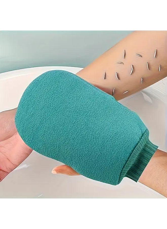 Blue Dual Sided Exfoliating Glove Body Scrubber Mitt for Shower - Image 1