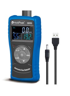 Ammonia Gas Detector Tester Monitor,Particle Detector Professional Meter Black/Blue