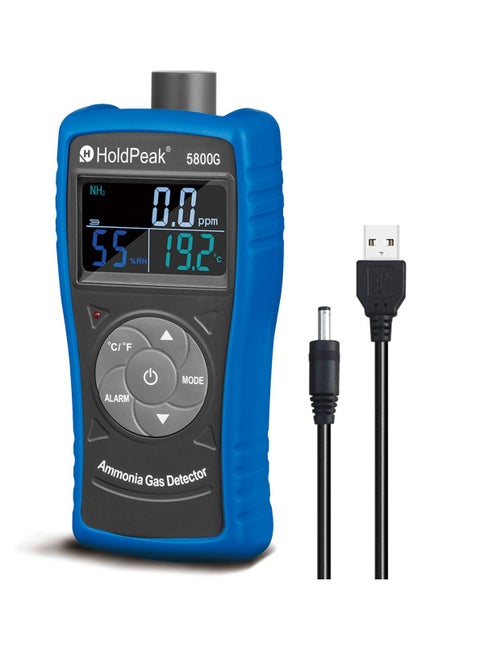Ammonia Gas Detector Tester Monitor,Particle Detector Professional Meter Black/Blue