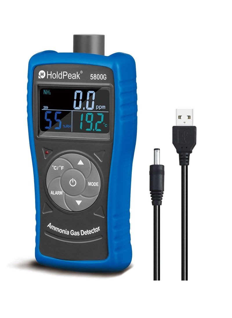 HoldPeak - Ammonia Gas Detector Tester Monitor,Particle Detector Professional Meter Black/Blue - Image 1
