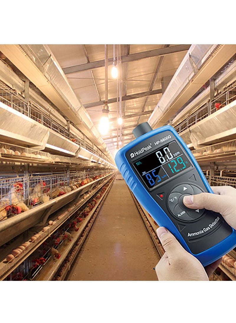 HoldPeak - Ammonia Gas Detector Tester Monitor,Particle Detector Professional Meter Black/Blue - Image 1
