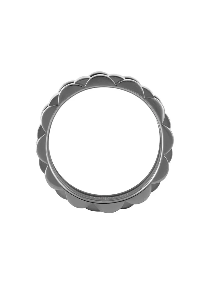 شيروتي 1881 Paolo Triple Layer Grey Ring with CNT Branding for Men