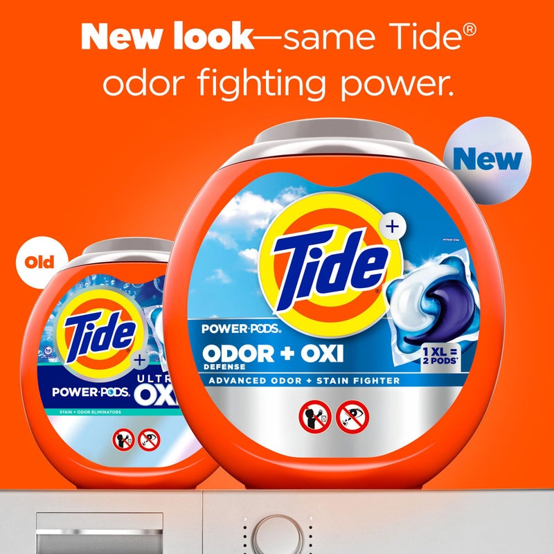 Tide Ultra OXI Power PODS with Odor Eliminators Laundry Detergent Pacs, HE Compatible, Works on Visible and Invisible Dirt, 45 Count Pacs - Image 2