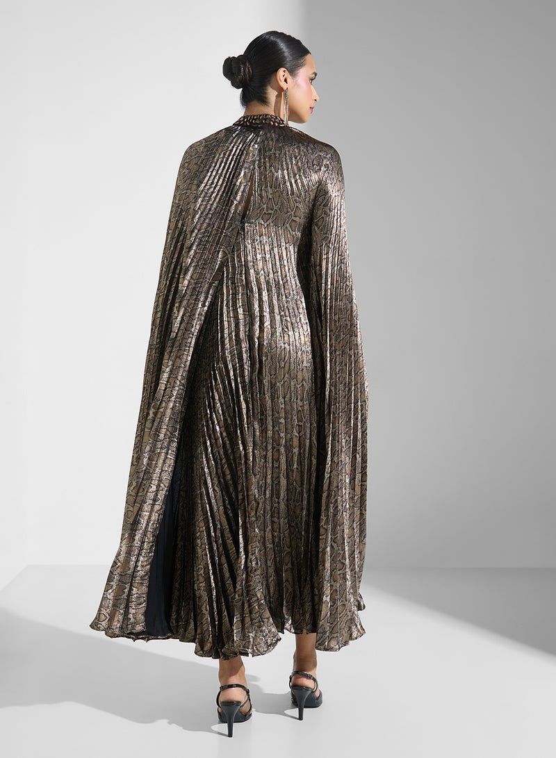 Threadz by Ajooni Pleated Metallic Dress - Image 2