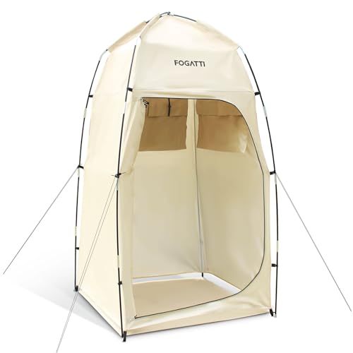 FOGATTI Portable Camping Shower Tent with Floor, 6.9 FT Extra Tall Shelter with 3 Internal Pockets and Carry Bag, Outdoor Privacy Tent for Shower Changing Dressing, Wind-Proof, Oversize, Easy Set Up - Image 1