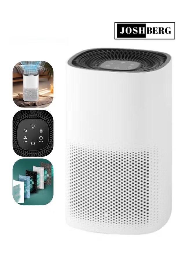 Joshberg Air Purifier for Bedroom Home, Ultra Quiet HEPA Air Filter Cleaner with Auto Mode & 3 Speed for Allergies, Pollen, Pets, Dust, Smokers; Home or Office,CADR 210m³/h, up to 25 m² - Image 1