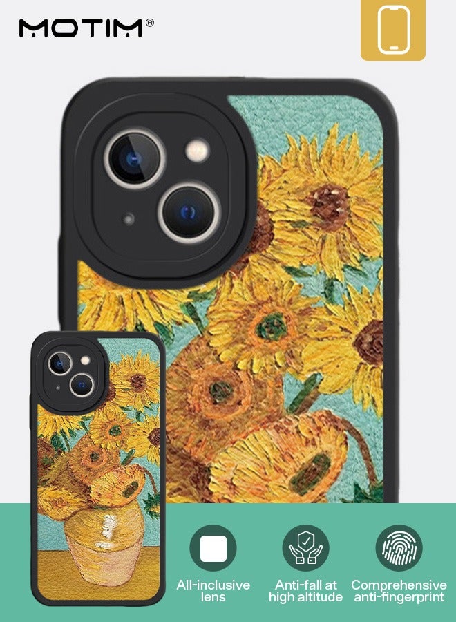 Motim iPhone 14 Silicone Case Cover, Sunflower Patterns, Full-Body Protection Soft Gel Rubber Cover Slim Shockproof Anti-Scratch Bumper Phone Case for Women - Image 5