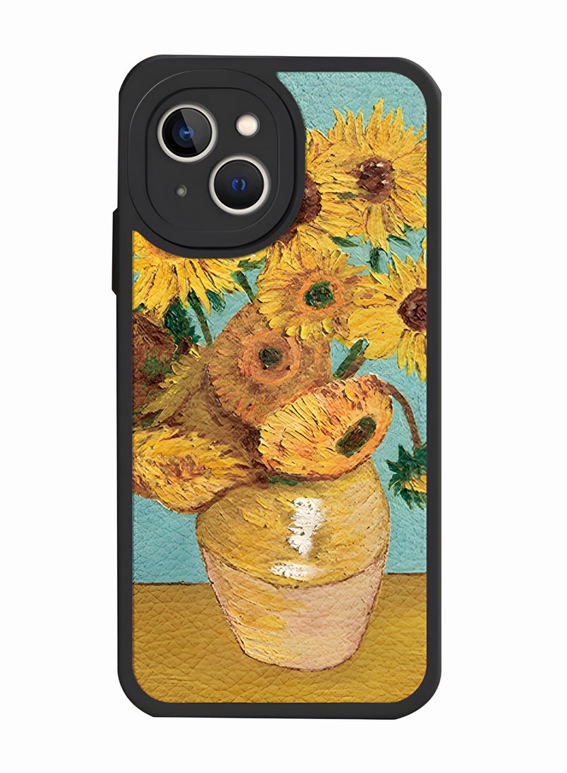 Motim iPhone 14 Silicone Case Cover, Sunflower Patterns, Full-Body Protection Soft Gel Rubber Cover Slim Shockproof Anti-Scratch Bumper Phone Case for Women - Image 1