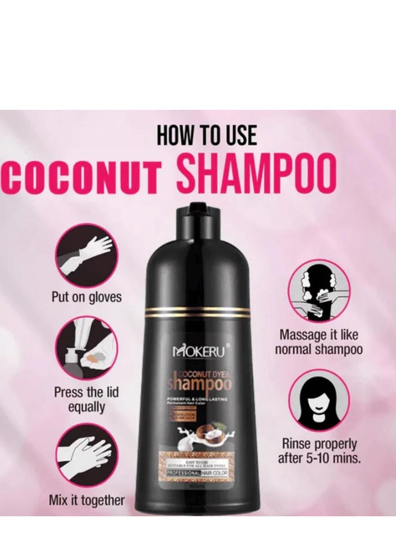 MOKERU - Coconut Dye And Shampoo Powerful And Long Lasting Permanent Hair Color 500 ML - Image 1