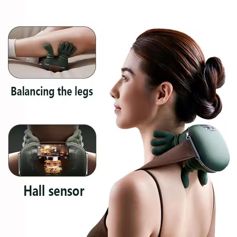 PRECHANA Shoulder and Neck Massager, Neck Massager for Pain Relief Deep Tissue with Two-Speed Temperature Adjustment Dual-Zone Heat, Back and Leg Massagers with Simulation Palm, Useful Gift - Image 2