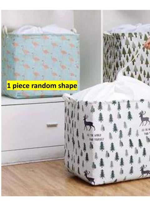 A foldable cloth basket for storing clothes - can be used to store children's toys - comes in random colors and shapes
