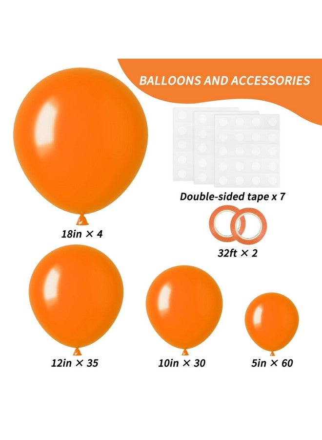 RUBFAC 129pcs Orange Balloons Different Sizes 18/12/10/5 Inches for Garland Arch Kit, Burnt Orange Latex Balloon for Birthday Party Baby Shower Easter Decoration - Image 2